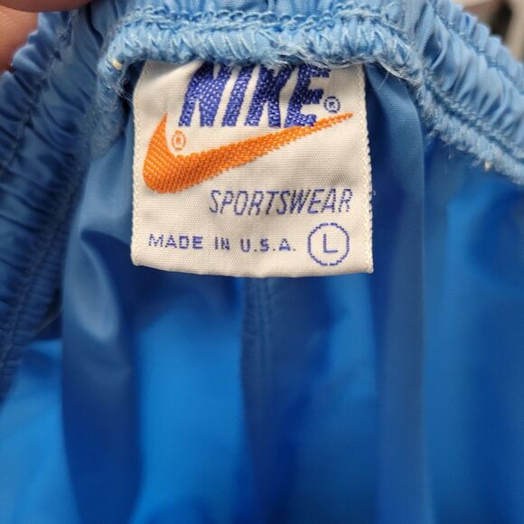 Vintage Nike blue yellow 70s-80's pull on wind pants athletic size large - Picture 6 of 10
